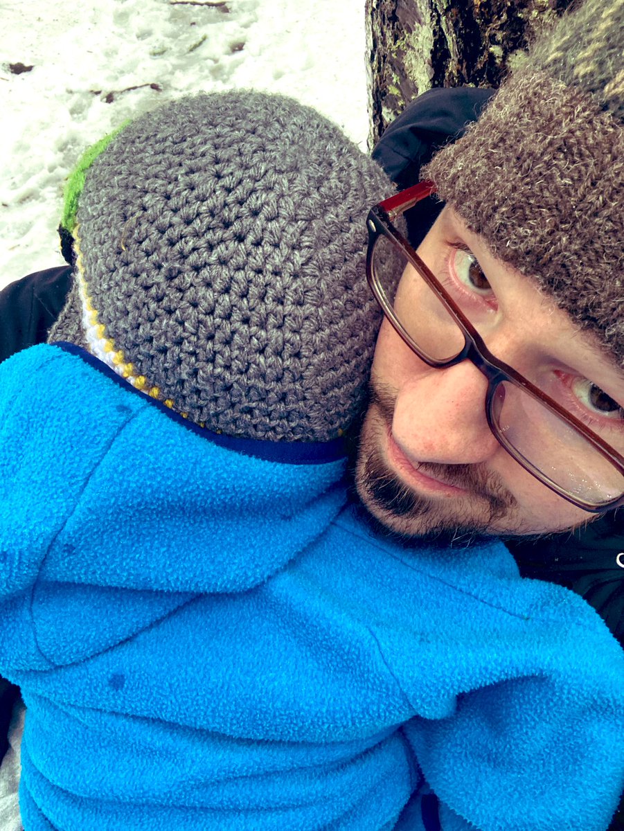 Parenthood is beautiful &amp; rough. This guy hasn’t recovered his routine with food/sleep/rest since the flu 2 weeks ago. But we went for a Christmas walk in the woods. Fell asleep in my arms. Leaning against a tree under an umbrella &amp; soaking it in that I make him feel safe.