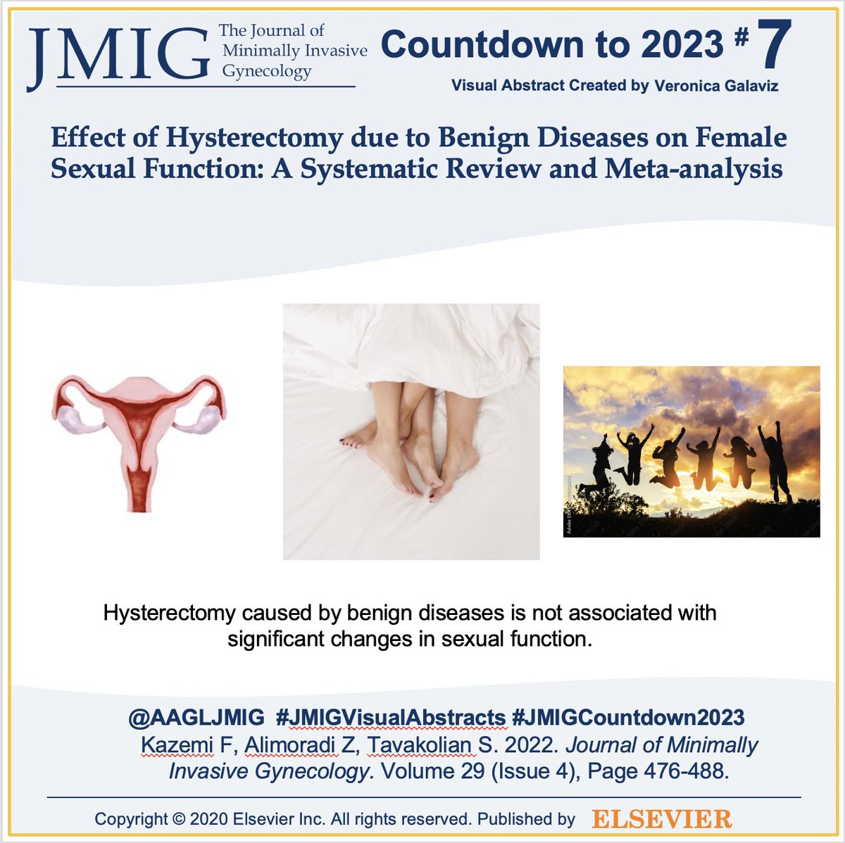 AAGLJMIG's tweet photo. 7️⃣“Effect of Hysterectomy due to Benign Diseases on Female Sexual Function: A Systematic Review and Meta-analysis." Findings showed #hysterectomy caused by benign diseases was not associated with significant changes in #sexualfunction. ➡️https://t.co/Ki76ckAyk8
#JMIGCountdown2023 https://t.co/4kTh25N1Lt