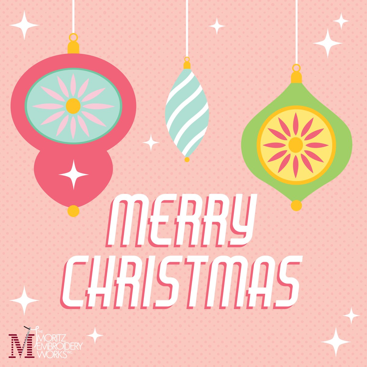 Merry Christmas from all of us at The Moritz Embroidery Works! We wish you a joyful holiday season.