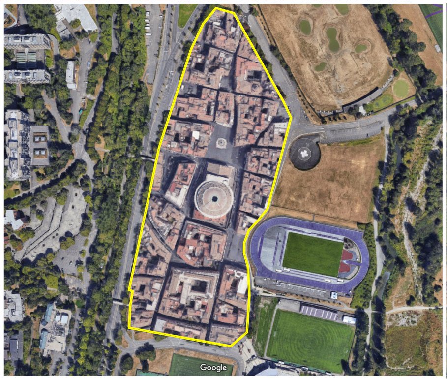 pushtheneedle's tweet photo. have you ever wondered how much of Rome would fit in this commuter parking lot at the University if Washington? i have. https://t.co/WC7wORCrB4