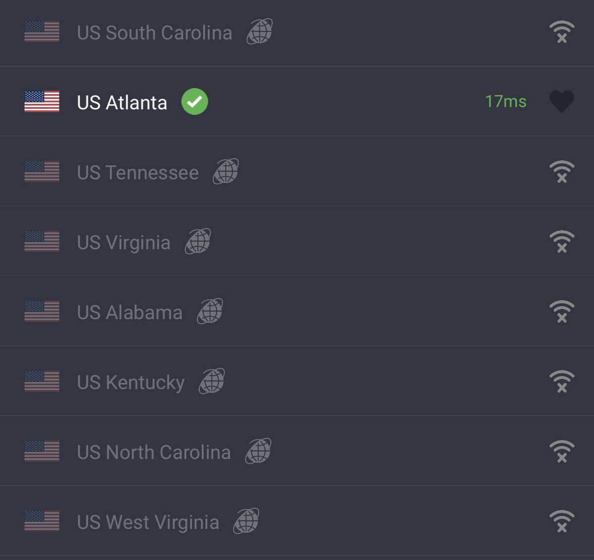 Seems like the AWS outage is localized to the SE US.  All the PIA VPN servers are down in the area except Atlanta. #netflixdown #hbomaxdown #disneyplusdown https://t.co/BcdoS8nkEC