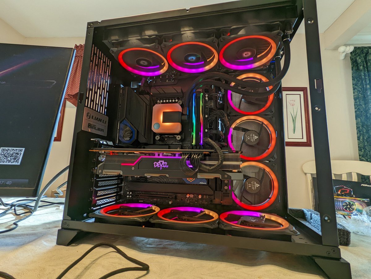 gray186's tweet image. Santa dropped off two gaming PCs for the boys!