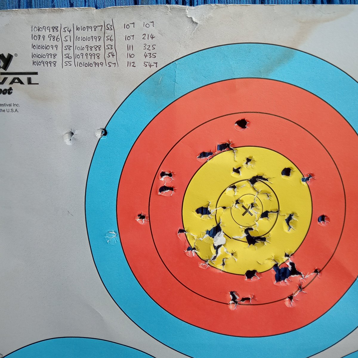 BarebowJames's tweet photo. Have also just changed the weights on bow to get balance even better, now more solid on release. Combined with the new mental approach seems to be working pretty well, just below my 18m pb last week in icy weather, and equalled pb this week https://t.co/nRtCnKhZ7j