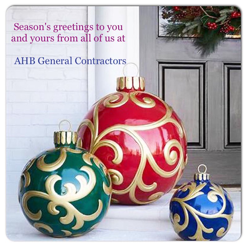 We wish you peace and happiness this holiday season.  Season's greetings to you and yours from all of us at AHB General Contractors.