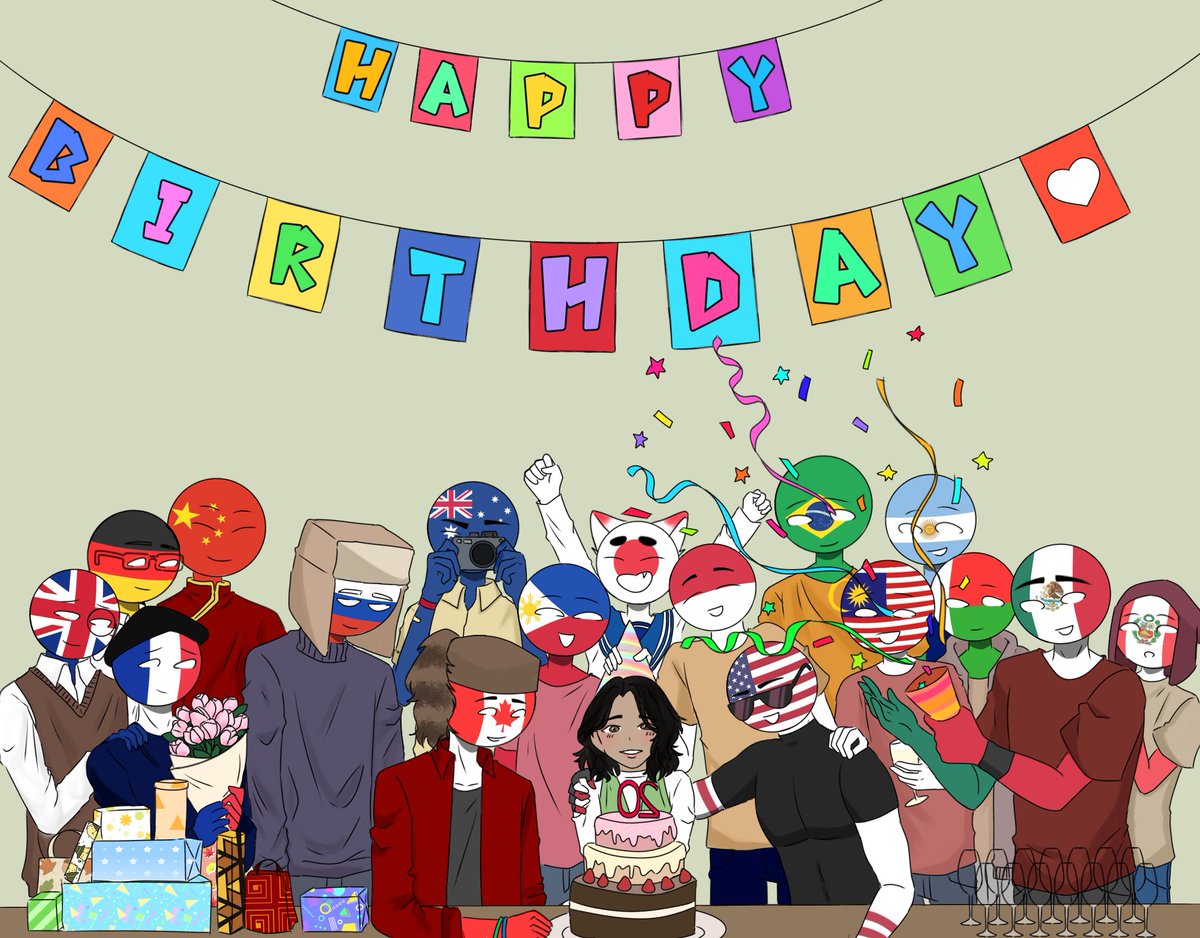 MadagascarCH's tweet photo. IT'S MY BIRTHDAY!! LET'S CELEBRATE TOGETHER!! 🎂🥳
#CountryHumans #countryhumansbrazil #countryhumansfrance #countryhumansmexico #countryhumansrussia #CountryhumansGermany #countryhumansuk #countryhumansamerica #countryhumanscanada #countryhumanschina #countryhumansargentina https://t.co/1rF9jLC9s2