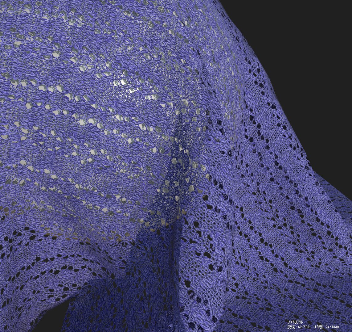 YSCREATIONS_'s tweet photo. I have been testing various #ApexFiz and #SubstanceDesigner combinations for the past year. Transparent materials, embroidery, holes in knits and mesh, etc.
However, the crepe chiffon in the first photo is not accurately expressed.
→ https://t.co/ylVURiu28V