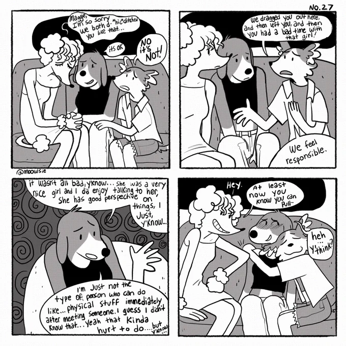 Merry Christmas everyone! Here's the conclusion to Maggie's night. I hope you all liked this more narrative driven portion of Dog Haus, more to come! (No. 27) 