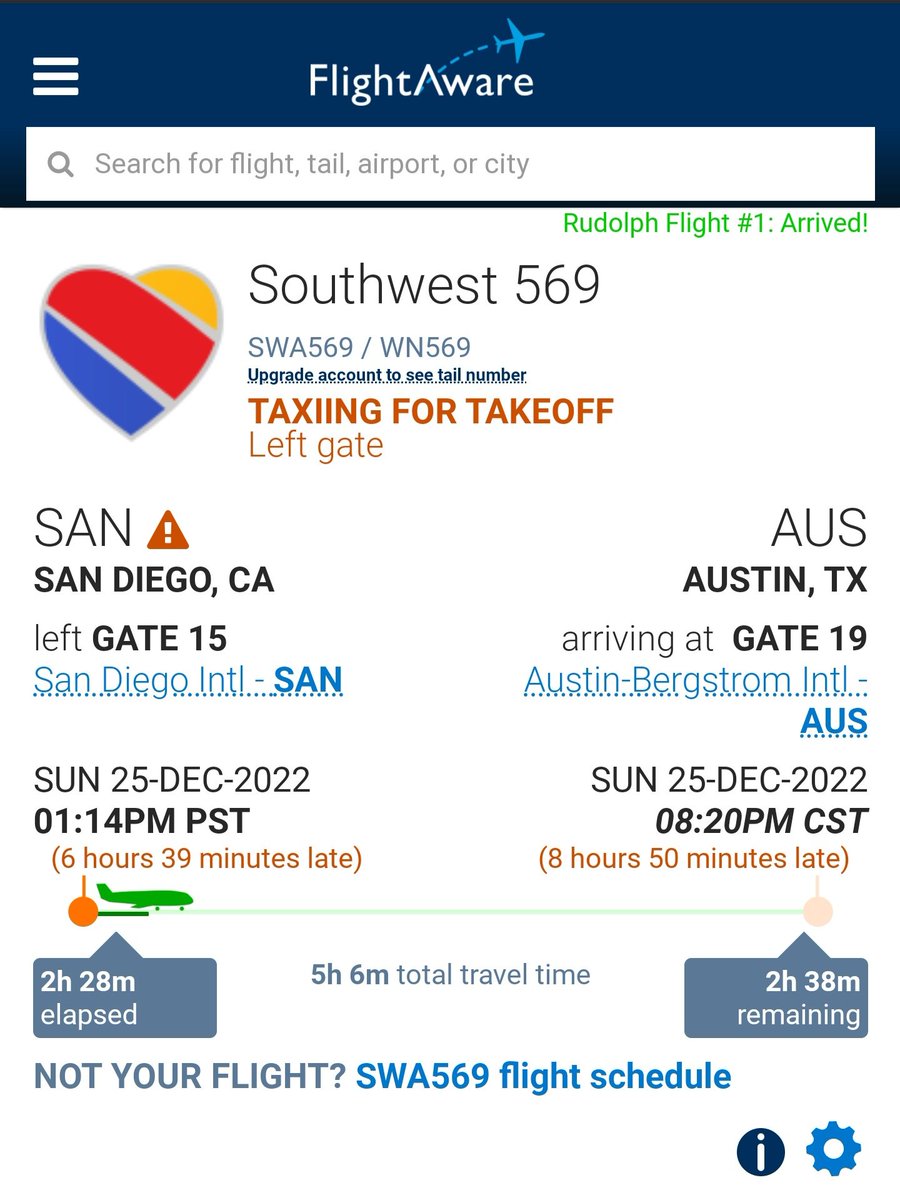 captdru13's tweet photo. @SouthwestAir almost 9hrs late is unacceptable! At this point just cancel the flight, so that we can save what is left of our Christmas! https://t.co/Io7qShLZrP