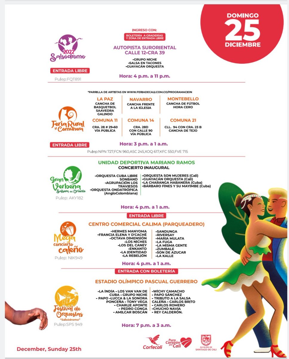 NoticiasRH's tweet photo. Les presentamos la programación completa de la #FeriaDeCali 👉 https://t.co/2MjD0oVhXP 🎉 #LaFeriaDeCaliEsConVos
#SalsódromoDeCaliVersión15 #100AñosDeCarnavalEnCali #Calico #salsacaleña #eventoscali #conciertoscali #noticias #feria #ReportajeHiperactivo
#FeriaDeCali2022 https://t.co/C3H4DPaMfZ