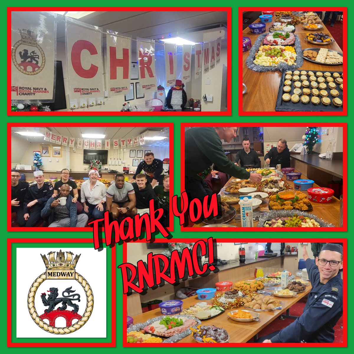 HMS_Medway's tweet photo. Huge thanks to @RNRMC for supporting @HMS_Medway! Team MEDWAY arranged a super spread of Christmas delights to enjoy whilst playing games & having fun! Livinβ the dream forward deployed & making the most of being away from home! #forwardtogether #deployedatchristmas @RoyalNavy https://t.co/LJv7LMALAv