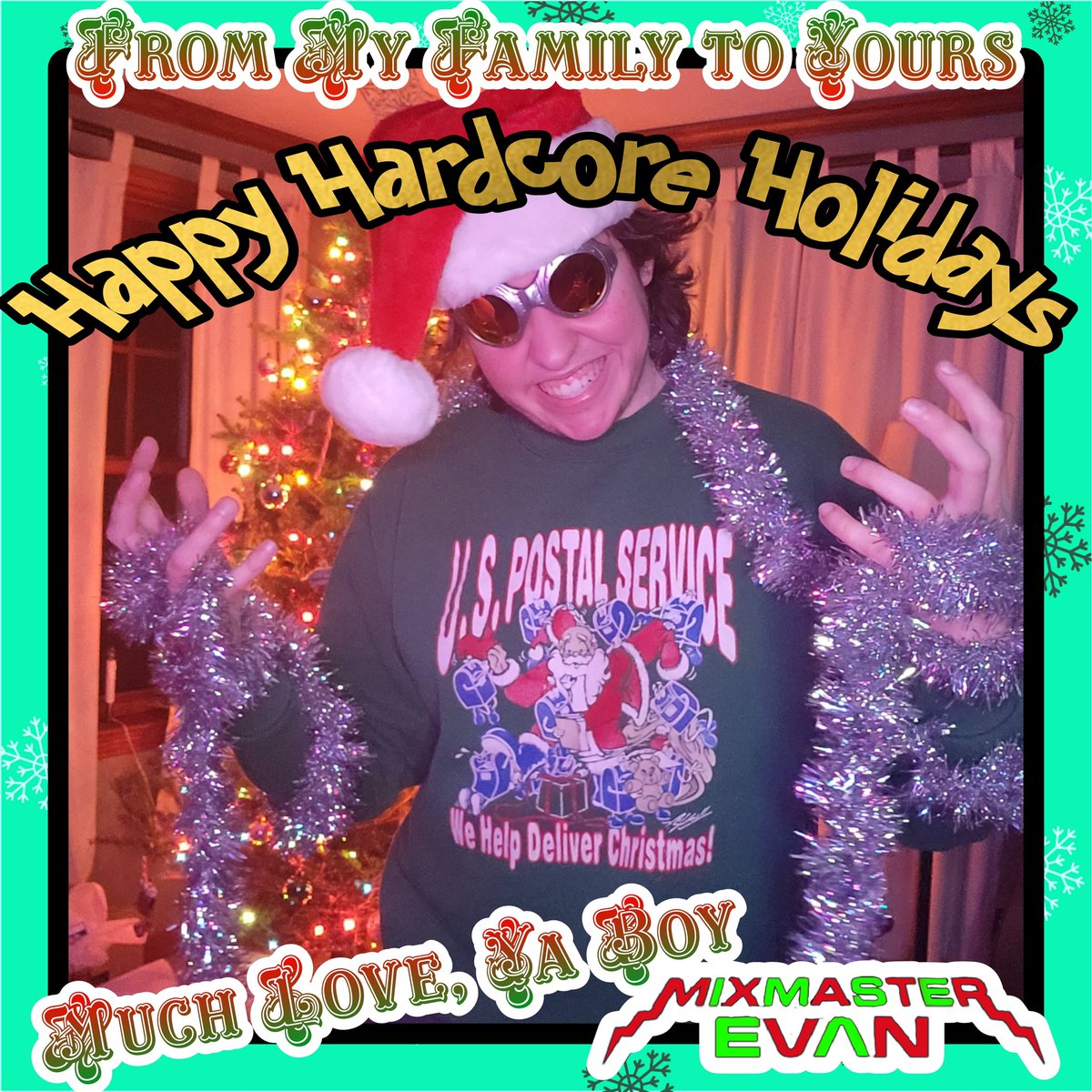 MixMasterEvan's tweet photo. Still have time to post this year's Virtual Christmas Card! Hope everyone had a great one today! Now I'm off to watch 'Silent Night, Deadly Night' on VHS! ❤️🎄🎅 https://t.co/cUram40Cwj