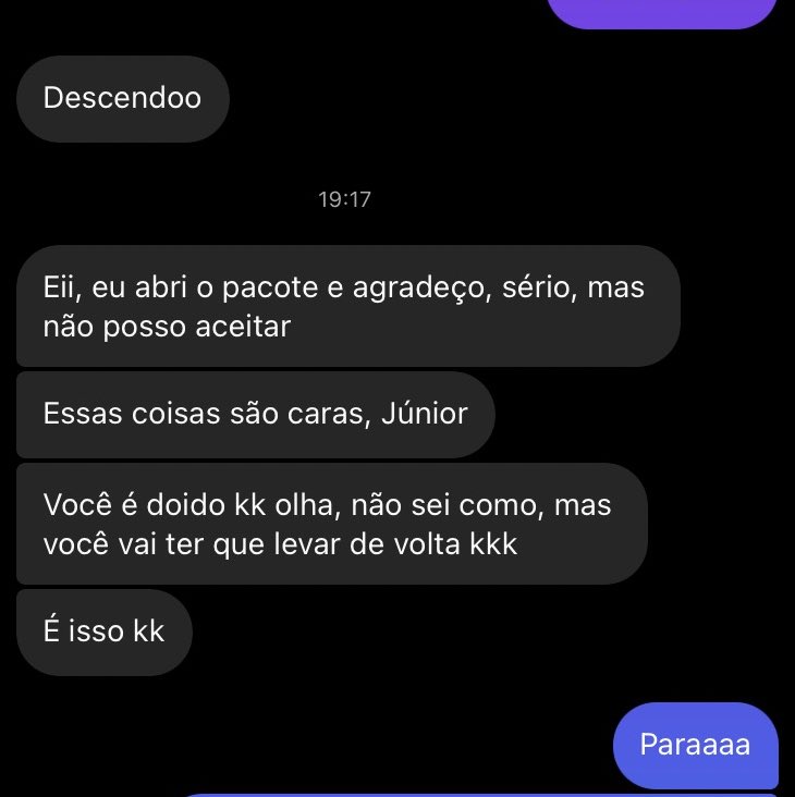 juniorrafaelDH's tweet photo. Se não for para dar um presente e surpreender, nem dê! 🙆‍♂️💁🏻‍♂️ https://t.co/69to0xRaec