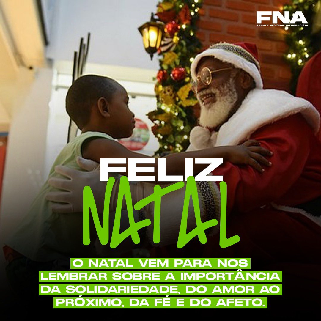 Que este Natal seja harmonioso para as nossas famílias pretas, com muito afeto e felicidades, que a esperança nos encha de força para o amanhã melhor. 

#frentenacionalantirracista 
#natal2022