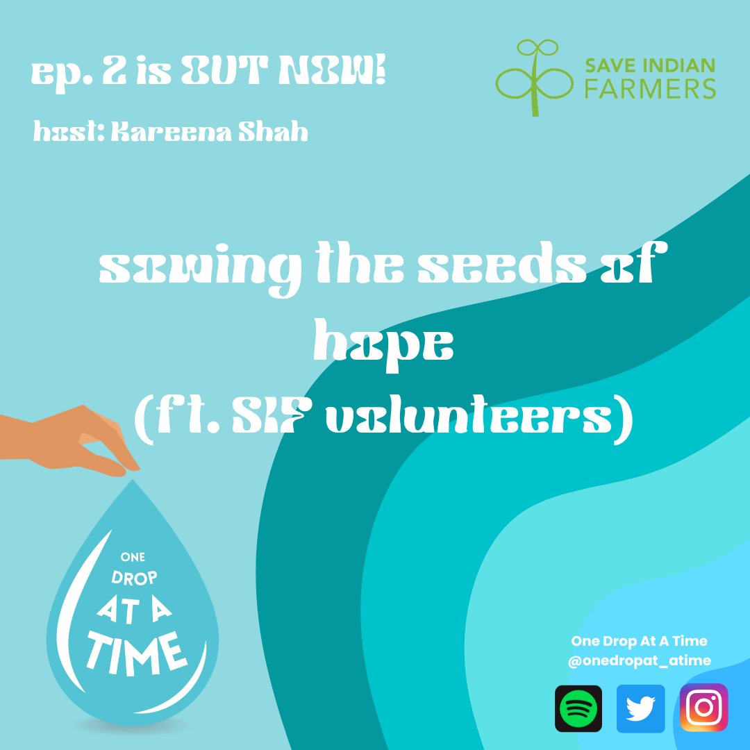 onedropat_atime's tweet photo. Ep. 2: sowing the seeds of hope is out NOW! ft. key volunteers at Save Indian Farmers 🧑🌾 @SaveIndianFarm1
check it out on spotify:
https://t.co/nORHZdALBK
Stay updated on instagram & twitter!
#onedropatatime #worldwatercrisis #water #agriculture #farmers #podcast #hope https://t.co/KHQBN8YgwJ