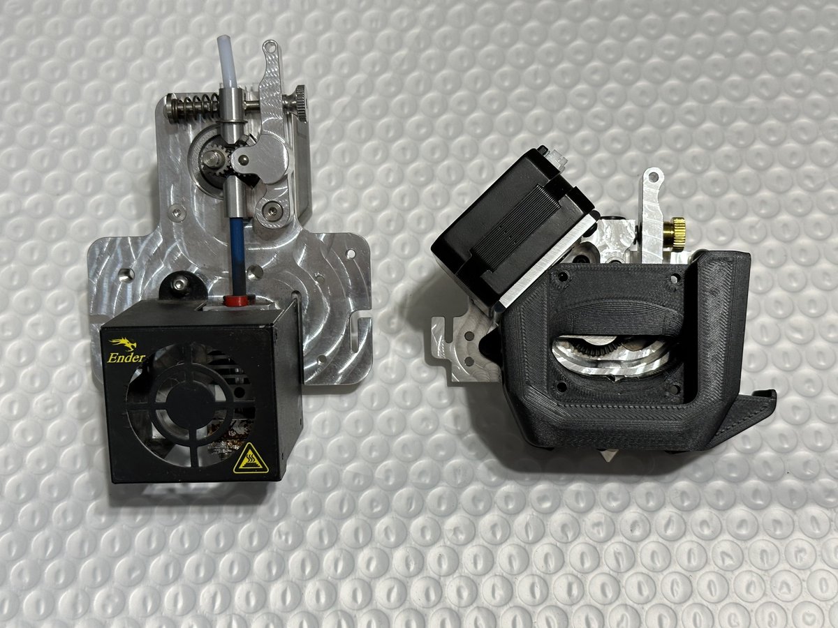 notrslau's tweet photo. A new @MicroSwissLLC NG for my Ender 5+ 🥳 Replaced a MicroSwiss Direct Drive. The DD weighs 445g while the NG weighs 303g! https://t.co/TGWbYMsXG6