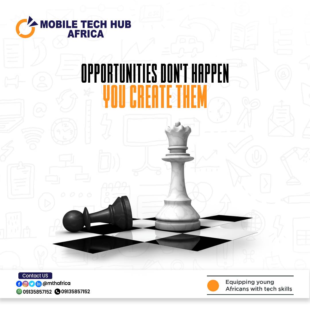 MTHAfrica's tweet image. Opportunities do not just appear; rather, they are frequently the consequence of actively looking for and creating them. This can entail taking chances, attempting novel things, and acting proactively to achieve your objectives. 
#mobiletechhub #Tech #Opportunities