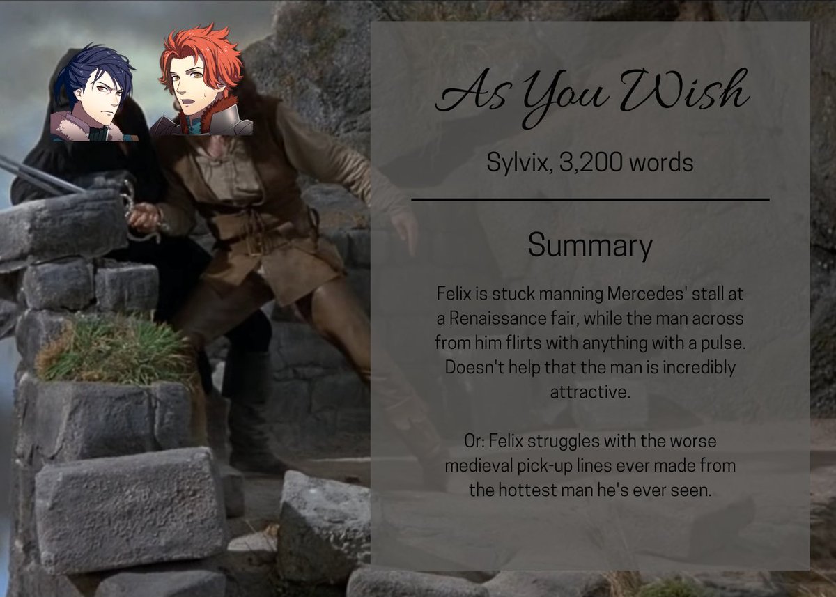 Dropping in with my pinch hit fic for #Sylvixgiftexchange2022. 

For Mothra, a #Sylvix at a Renaissance Fair AU.

archiveofourown.org/works/43844727