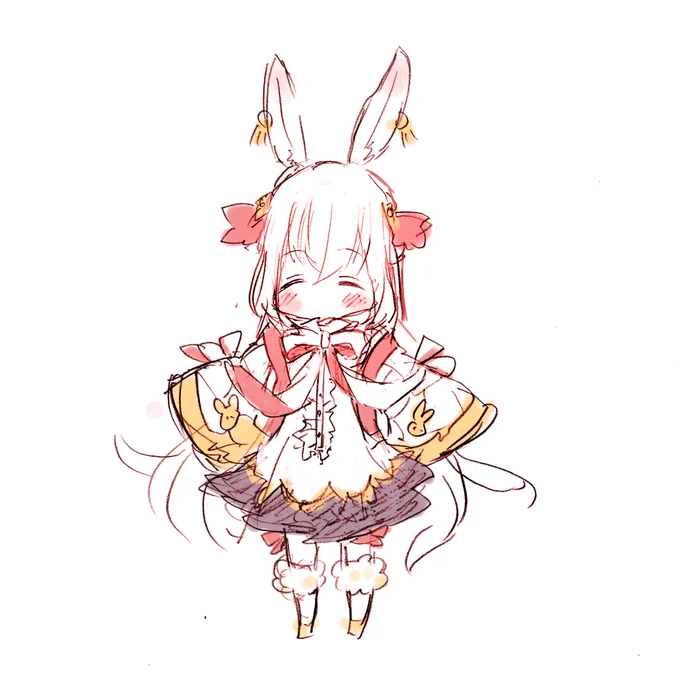 マコラのお洋服を和睦うさぎに着せました(※布は増やしています!) 