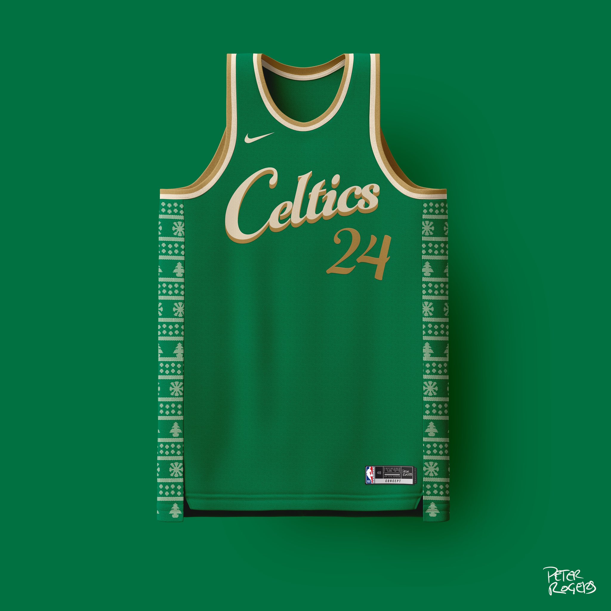 Pete Rogers designs some really great Boston Celtics jersey