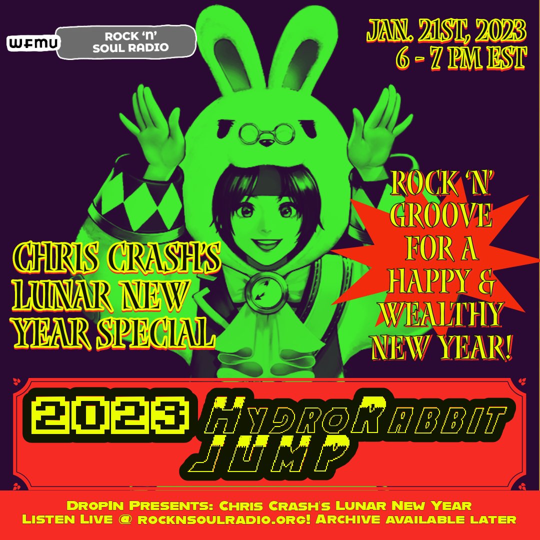 Listen to the <a href="/wfmu/">WFMU</a> <a href="/rocknsoulradio/">rocknsoulradio</a> stream on 1/21/23 @ 6 pm EST for my Lunar New Year Special! The holiday season ain't ending until this airs! <a href="/TerreCherry/">Terre T</a>