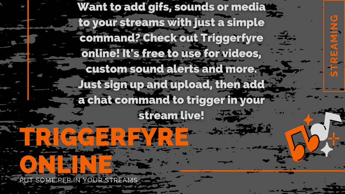 ViewerStorm's tweet photo. 🔍Want to add something new or fun to your streams?
🖱️ Check out Triggerfye online!
You can add sounds, gifs, videos and media files to your stream and add your own commands to trigger them!
🎆Create something fun today!
#ViewerStorm #Streaming #SmallStreamers #gamers https://t.co/aCWFQWeSNL