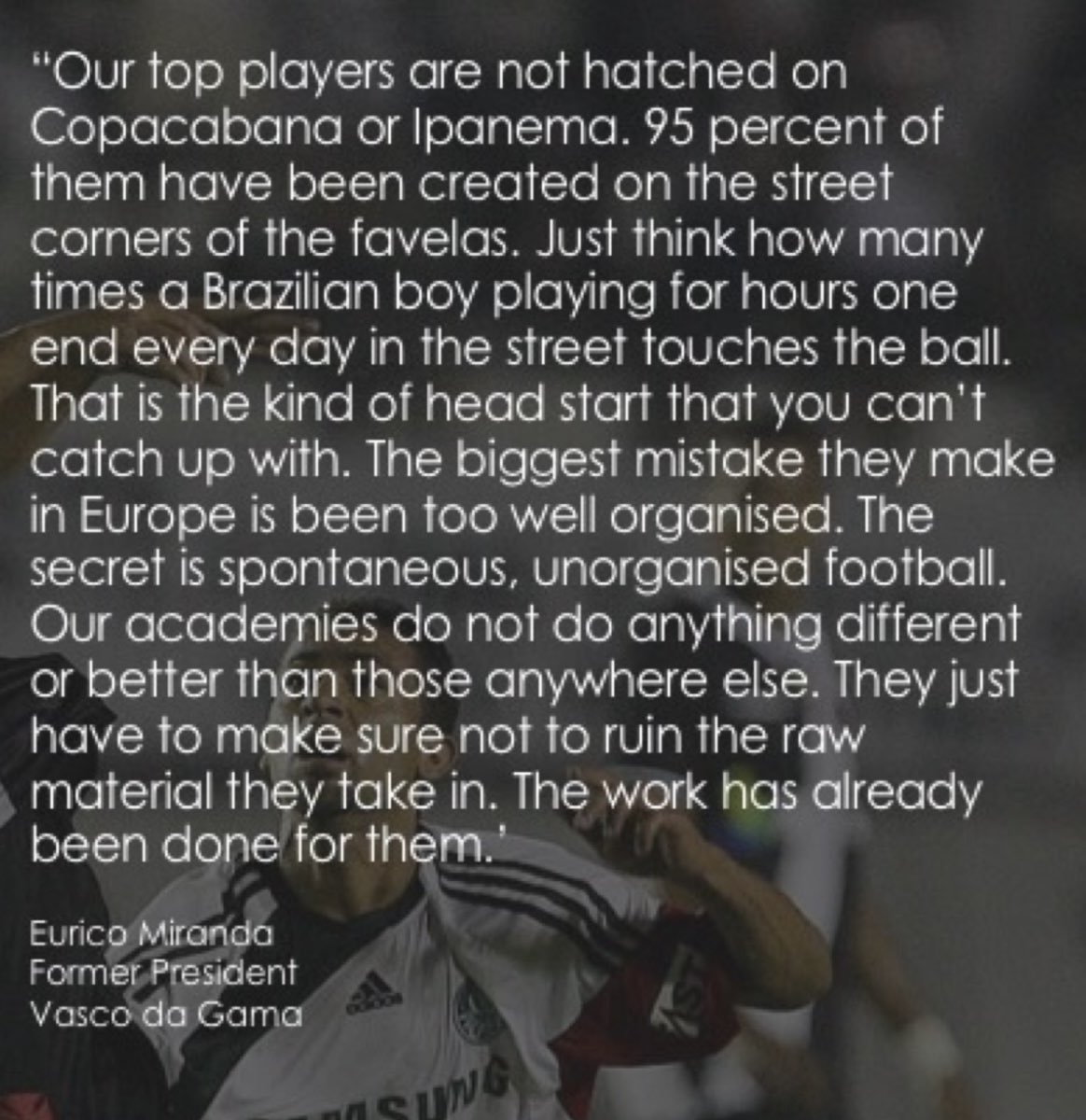 tomsan106's tweet image. “Great players are dev through regular, fun engagement with the ball in early years. It is this partnership with the ball that provides the foundation for all that follows. Associations, clubs, coaches are secondary in the process of development and all try to claim the success.”