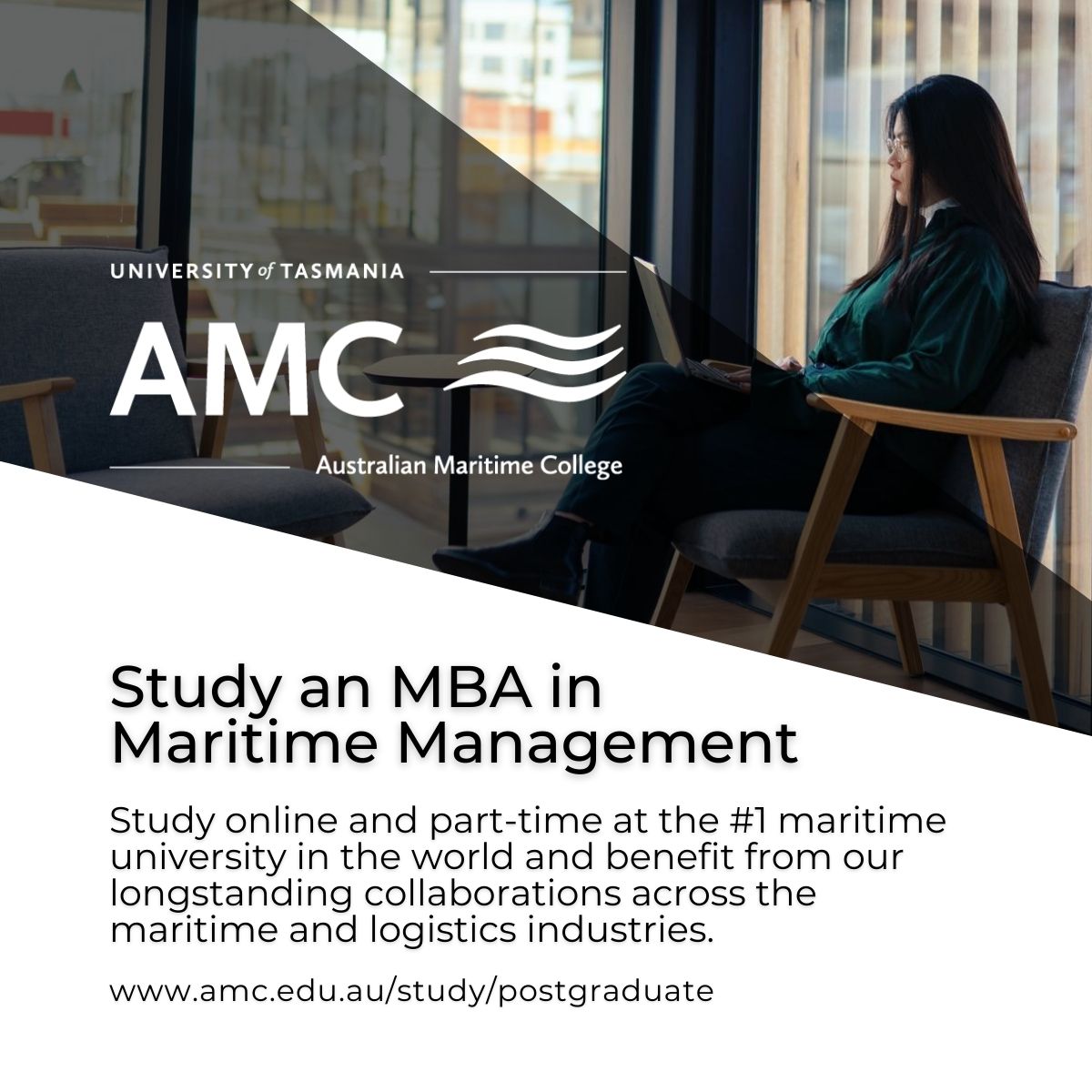 Study online part-time towards the MBA in Maritime Management. Finish in 1.5 years if you have previous relevant industry or study experience.
amc.edu.au/study/postgrad…