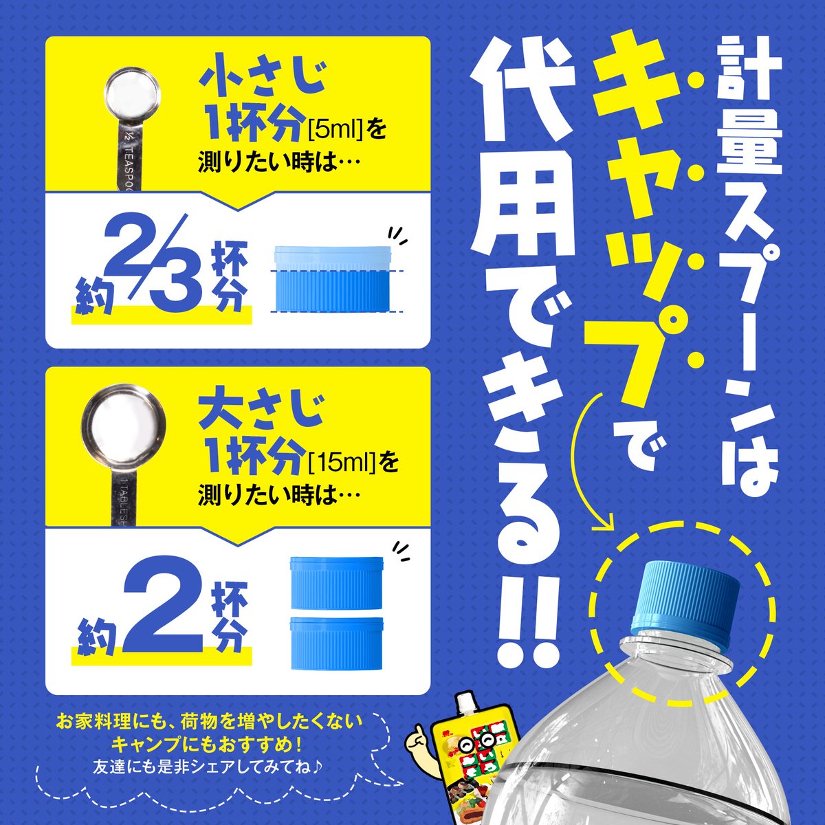 ペット ボトル 蓋 大さじ