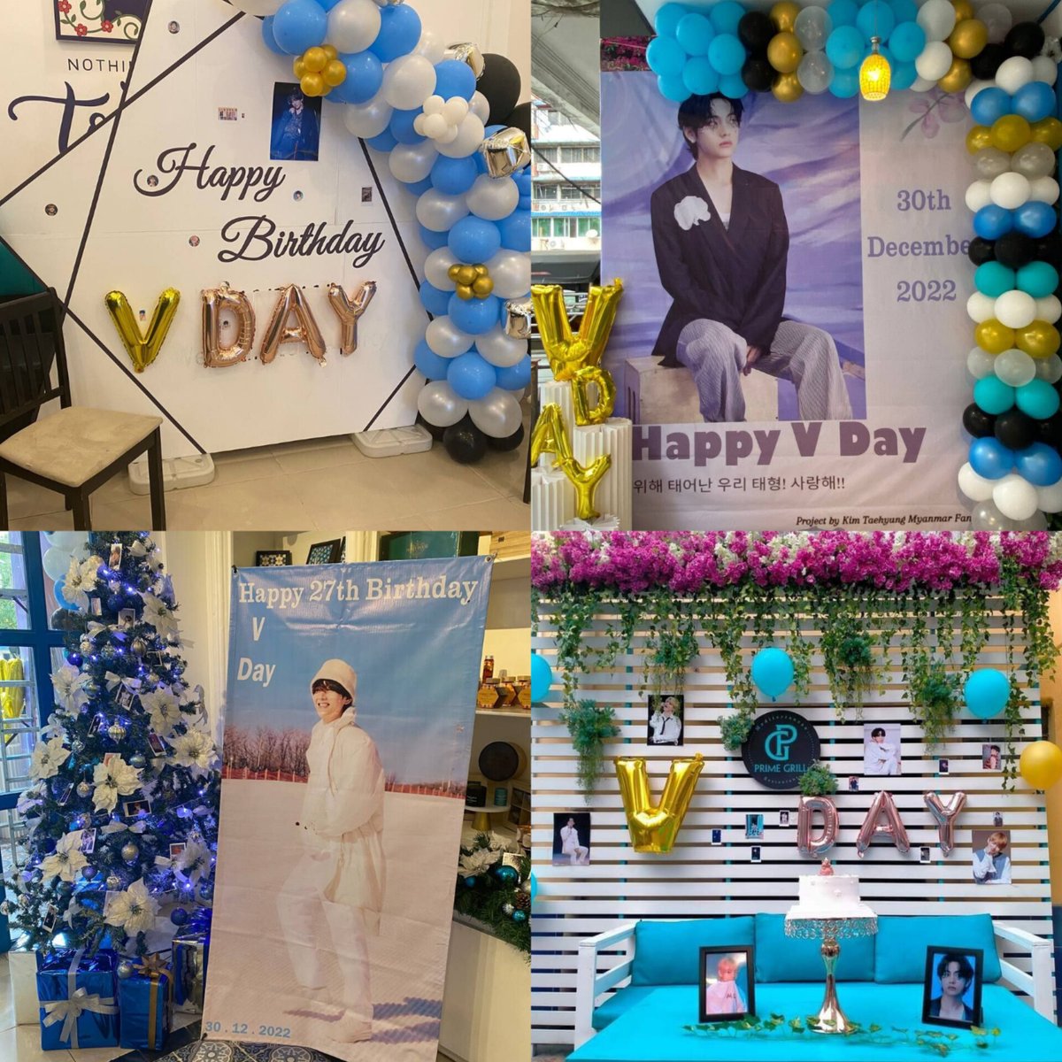 BTSV_Myanmar's tweet photo. Kim Taehyung 's 28th Birthday Project Part - 1 ( Happy Tae Tae Day Birthday Cafe Event In Yangon , Myanmar ) 🎂🐯

We have been done 'Happy Tae Tae Day Birthday Cafe Private Event' to celebrate Taehyung 's birthday in Yangon , Myanmar in 24  December.
83+ people attended to this+ https://t.co/bU8OGnTGHG