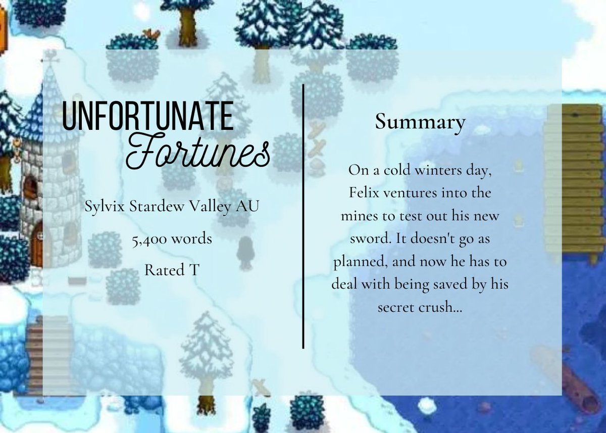 My fic for #sylvixgiftexchange2022 is finally posted! This one was for the wonderful <a href="/setethstiddies/">just say you do🦊🐱❤️💙</a> 

Enjoy #Sylvix in a Stardew Valley inspired AU!

archiveofourown.org/works/43844455