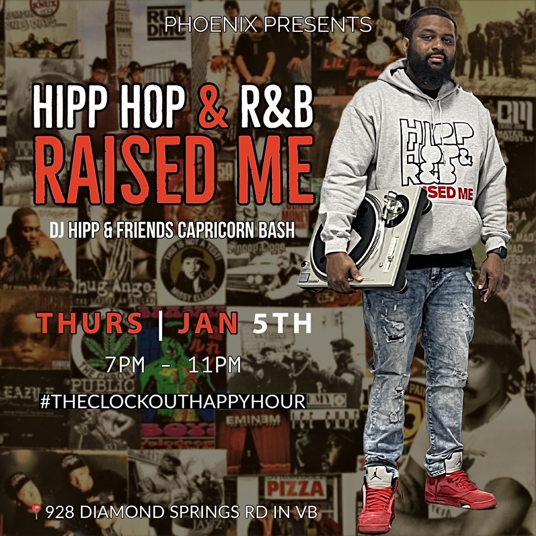 Y’all know how me &amp; my fellow Capricorns coming 🔥🔥🔥 Jan 5th at Phoenix Lounge during #theclockouthappyhour, 7pm-11pm‼️ Believe me when i type this, EARLY ARRIVAL IS A MUST ⏰👀🔥🎉🎥

CAPRICORNS TAP IN NOOOW

#djhipp #hipphopandrnbraisedme  #capricorn #phoenixloungevb