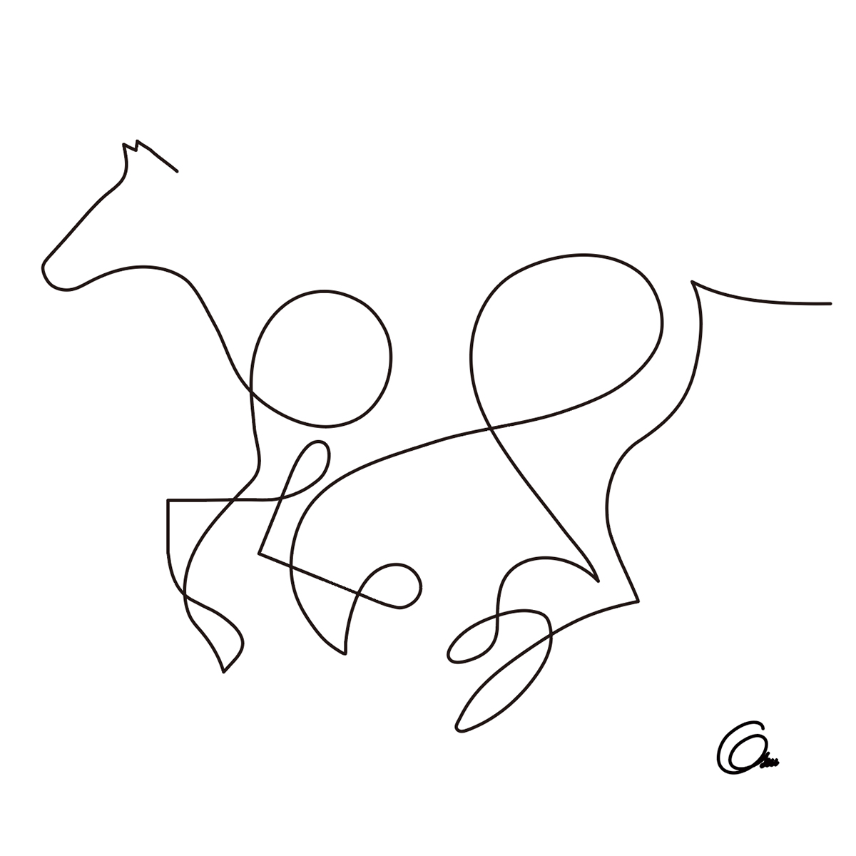kazzroad01's tweet photo. 動物の一筆書きを見直すと、シンプルにその動物の特徴を描けたときに達成感があるかもしれないな〜　この４枚がお気に入り https://t.co/jfOO2STMZS
