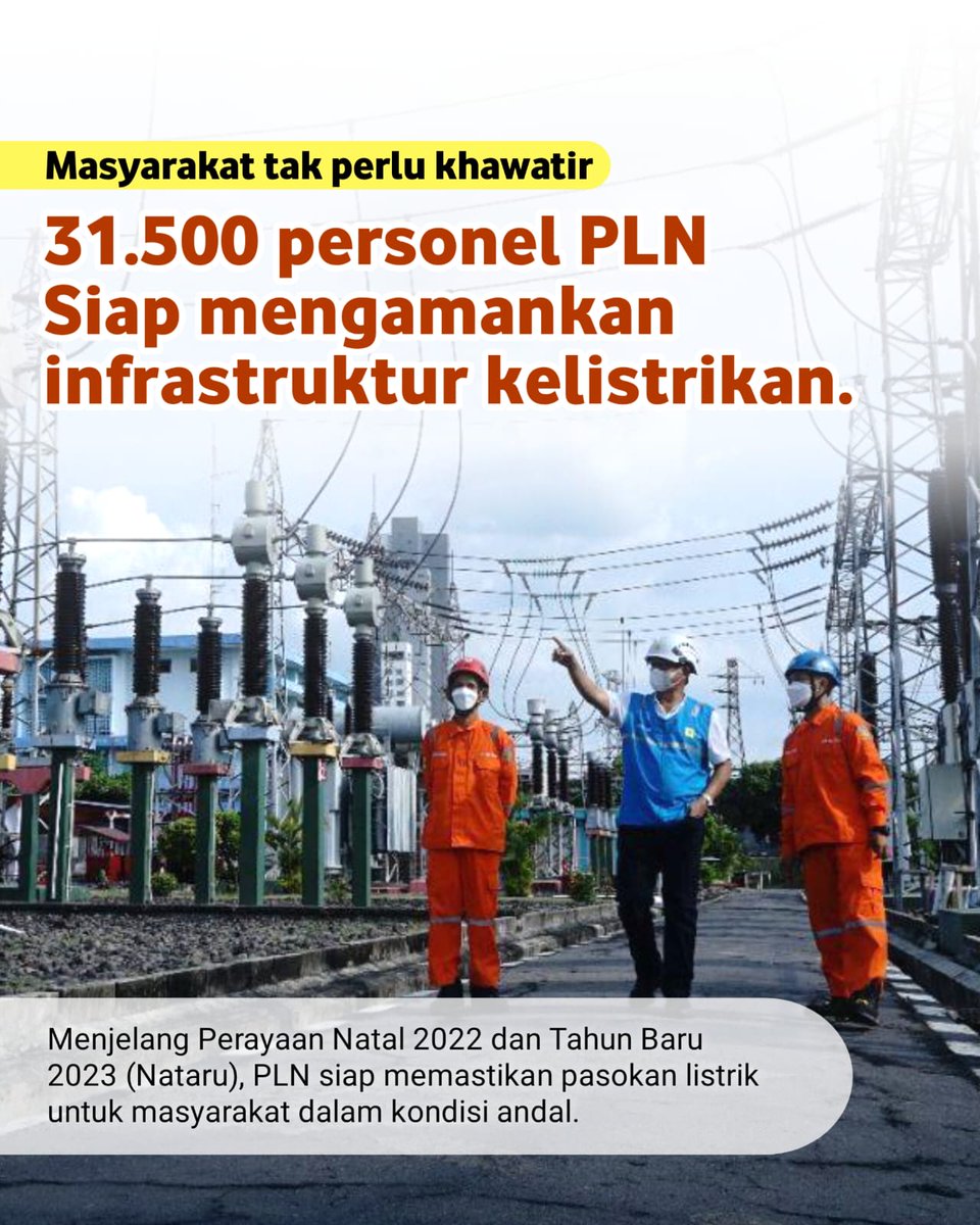 sunflauwer_'s tweet photo. 31.500 personel PLN siap mengamankan infrastruktur listrik, menjelang liburnnya natal dan tahun baru #PLNAmankanNataru https://t.co/TRrUR6kva5