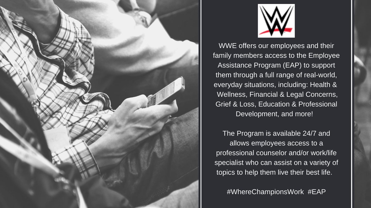 Learn more about WWE's Employee Assistance Program!
#WhereChampionsWork #EAP #Perks