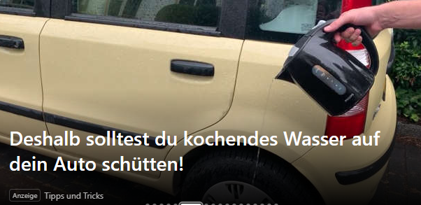 Klar Und anschließen sollte man sein Auto mit Petersilie und Thymian würzen.
Warum ist das Internet eigentlich derart mit absolutem Müll zugespammt?