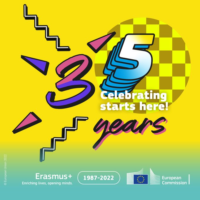 EEAthina's tweet photo. 🎉Φέτος γιορτάσαμε 35 χρόνια Erasmus+

35 χρόνια:

🔹Προγράμματα χωρίς αποκλεισμούς
🔹Ψηφιακή πρόοδο
🔹Bιωσιμότητα
🔹Ευαισθητοποίηση σχετικά με τη σημασία των αξιών της 🇪🇺

🔗 https://t.co/nGKHJFiWQ1

#ErasmusPlus35Years https://t.co/6e70e9zzoh