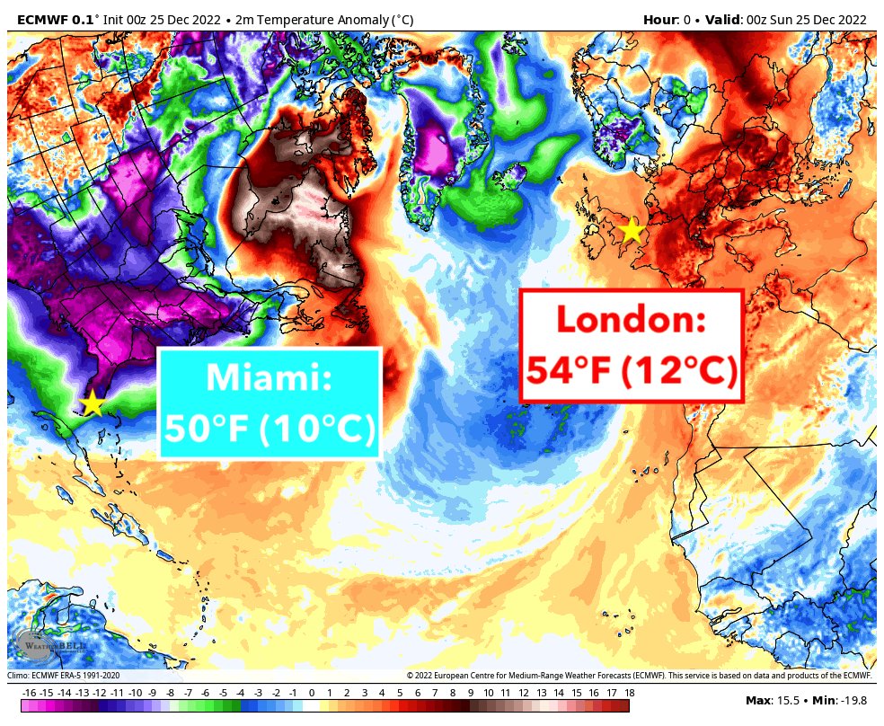 US_Stormwatch's tweet photo. Something we may never see again in our lifetime.

London was warmer than Miami on Christmas Day. https://t.co/nQXEvpULN7