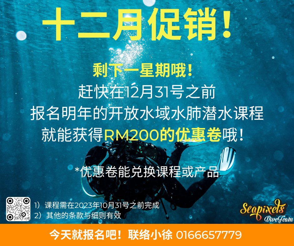 Seapixels's tweet image. LESS THAN A WEEK TO GO! Sign up now for a great deal! And make sure you bring along your friends too so everyone can share in the joy! 

Contact us at wa.me/+60166657779 (Pagan) or wa.me/+60163225555 (Terence) 

#seapixels #seapixelsdiveteam #mylifeyourdream