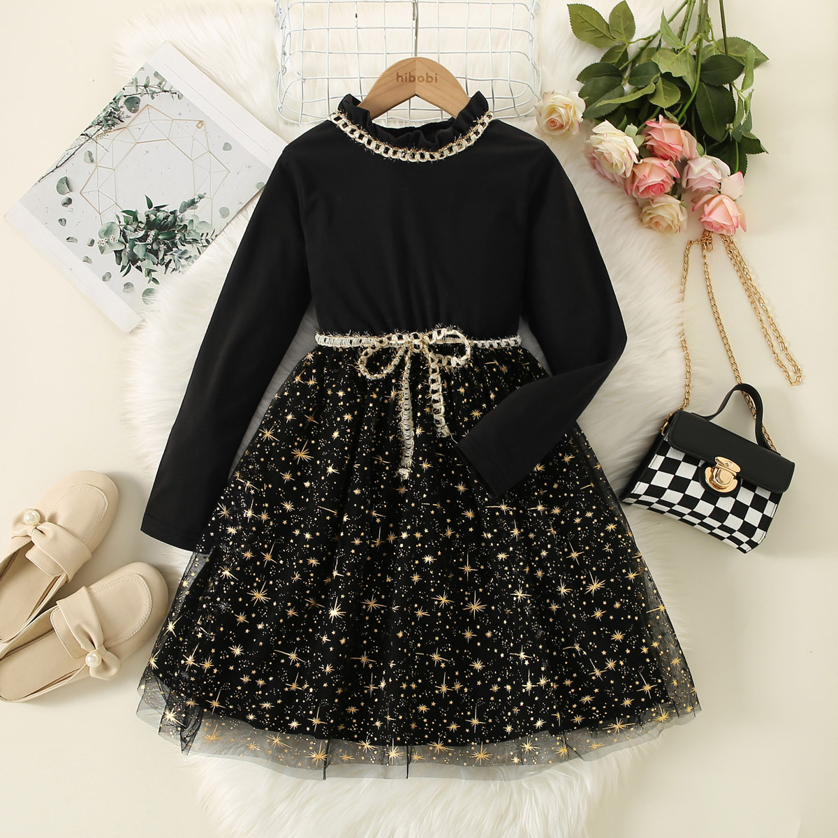 الذهب باللون الأسود. 👑

🔎رمز: 255629
🛒اشتري الآن：hibobi.app.link/hpfcSxsj4vb
#hibobifashion
#hibobi
#lovehibobi
#hibobiss2022
#kidsclothes