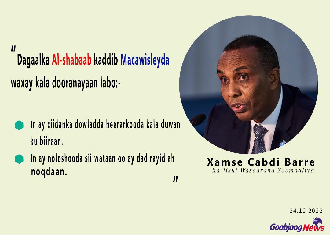 GoobjoogMedia's tweet image. Waa maxay qorshaha dowladda ee Macawisleyda kaddib dagaalka Al-shabaab.