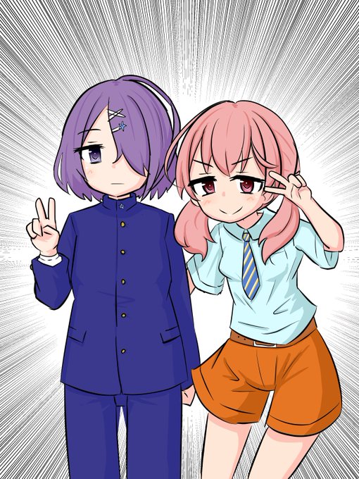 > いつも着ているのとは違う制服着た北上双葉と木曽あずきお願いします!制服の種類はヤックルさんの好みで! #odaibako_YackRu29  