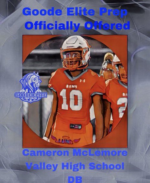 Blessed to receive a ⭕️ffer from Good elite prep school <a href="/HarperMarshon/">Coach Marshon Harper</a> @GoodeElitePrep 
<a href="/ValleyRamsFB/">Valley Rams Football</a>
<a href="/VTimesSports/">Valley Times-News Sports</a> <a href="/coachadamhunter/">Adam Hunter</a>
