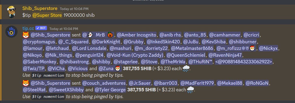 shib_superstore's tweet photo. Burn and reward!

19.2M Burned
19M Rewarded to members of the Discord!

Totaling a little over $320 for the week. 

Hope everyone had a great Holiday season, work is calming down and i'm healthy again, let's try to burn some serious SHIB.

https://t.co/d0goxr6sys https://t.co/hTWdtIxnIe