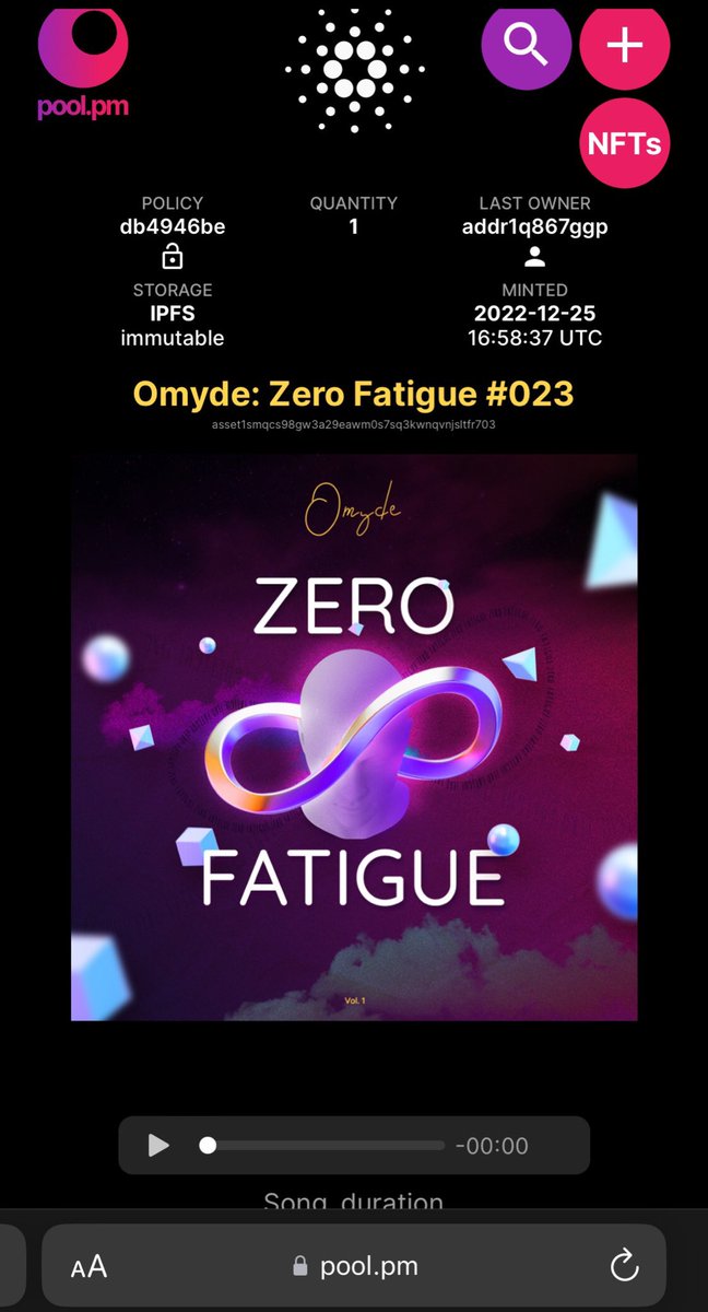 Omyde04's tweet photo. “Music n NFT’s” is an evergrowing space that needs to be embraced by all as the world evolves.
#ZeroFatigue My New EP is Exclusively available for purchase as an #NFT on the #cardano Ecosystem @SickCity7
https://t.co/dT6rAt8PqW
Welcome 2 the journey https://t.co/ofPiYRFkWr