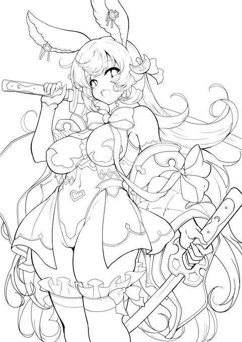 うさぎ年さん線画 