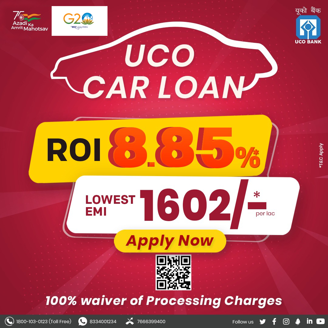 It's time to drive your dream car to your home at zero processing charges with #UCOCarLoan. #UCOBank Honours Your Trust #Banking #Loan #Banking