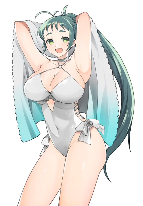 【skeb依頼絵】おっぱい特盛な間宮伊良湖の狭霧水着姿 