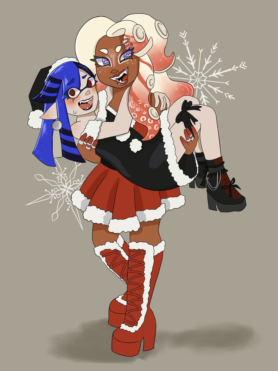 teethfaerie's tweet photo. posting rlly quick before xmas is over, merry christmas from algae blooms! 
#splatoon #algaeblooms #teethfaerie https://t.co/82NAHCMm56