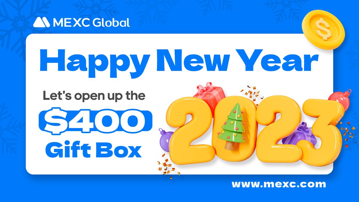 It's 2⃣0⃣2⃣3⃣ soon! $200 to celebrate the #HappyNewYear!

🔹Follow &amp; RT @MEXC_Global
🔹Write down the most memorable moment from your #crypto experience with #MEXC in 2022 and your new year’s resolution for 2023

10 lucky winners will be chosen at random to receive $20🎅