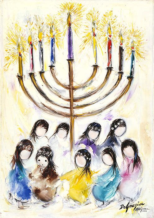 We hope your last night of Hanukkah is a true festival of lights! 🕎#TedDeGrazia #DeGrazia #Artist #Ettore #Ted #NationalHistoricDistrict #GalleryInTheSunMuseum #Museum #Gallery #Adobe #Architecture #Tucson #Arizona #AZ #SantaCatalinas #Desert #Hanukkah #FestivalOfLights